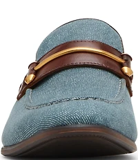 Steve Madden Men's Jamode Denim Bit Buckle Dress Slip On Loafers