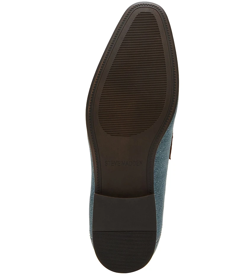 Steve Madden Men's Jamode Denim Bit Buckle Dress Slip On Loafers