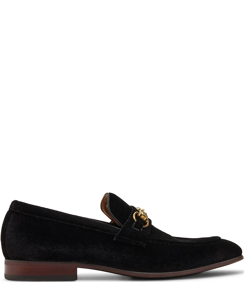 Steve Madden Men's Jandre Velvet Bit Buckle Dress Slip On Loafers