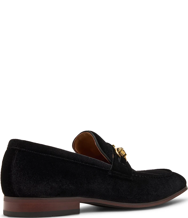 Steve Madden Men's Jandre Velvet Bit Buckle Dress Slip On Loafers