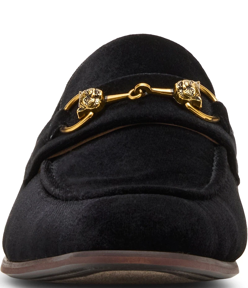 Steve Madden Men's Jandre Velvet Bit Buckle Dress Slip On Loafers
