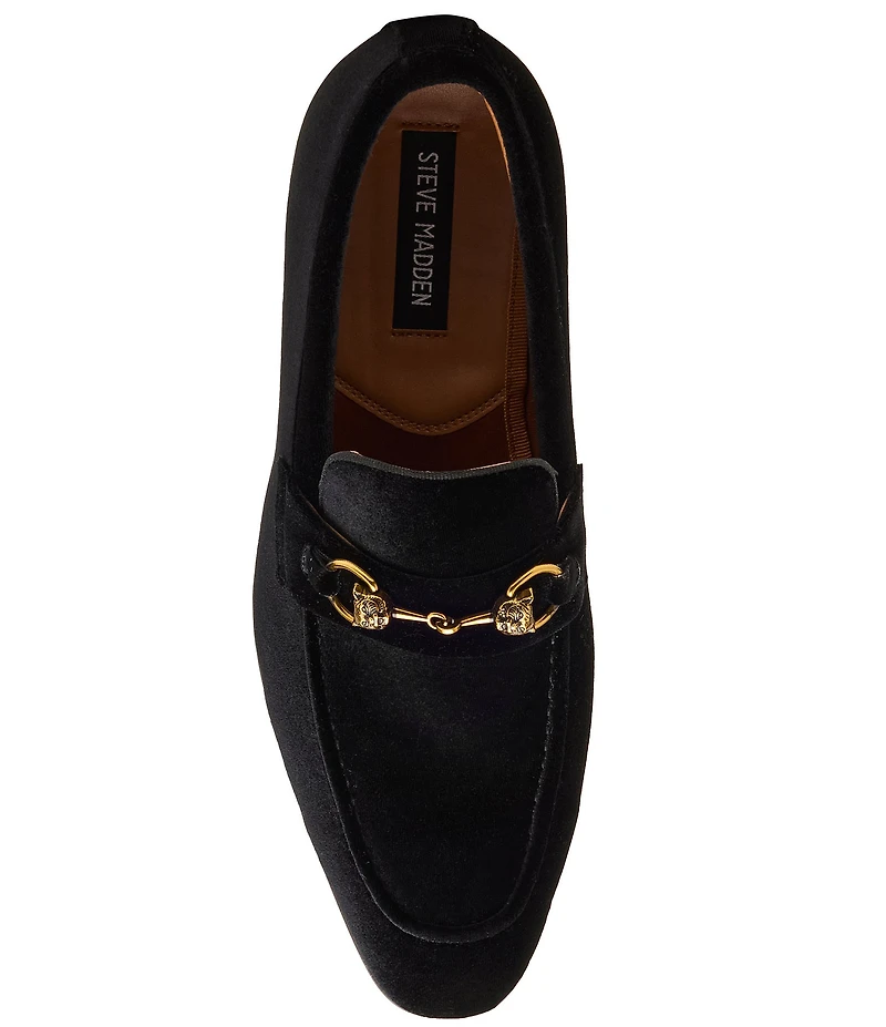 Steve Madden Men's Jandre Velvet Bit Buckle Dress Slip On Loafers