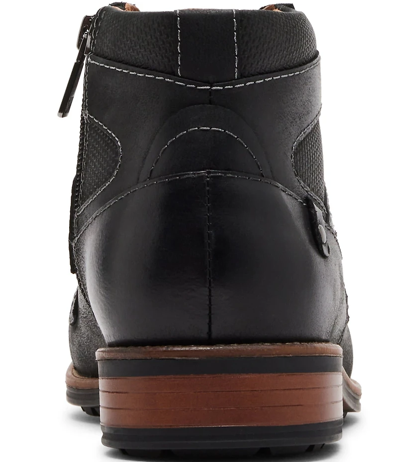 Steve Madden Men's Jotting Leather Contrast Stitch Cap Toe Boots