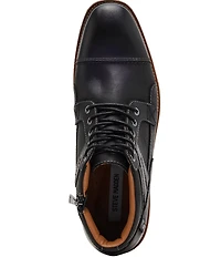 Steve Madden Men's Jotting Leather Contrast Stitch Cap Toe Boots