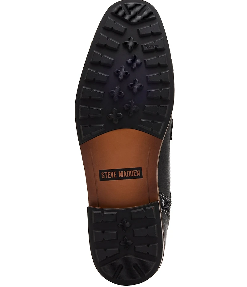 Steve Madden Men's Jotting Leather Contrast Stitch Cap Toe Boots
