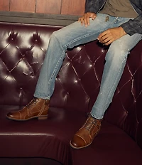 Steve Madden Men's Jotting Leather Contrast Stitch Cap Toe Boots