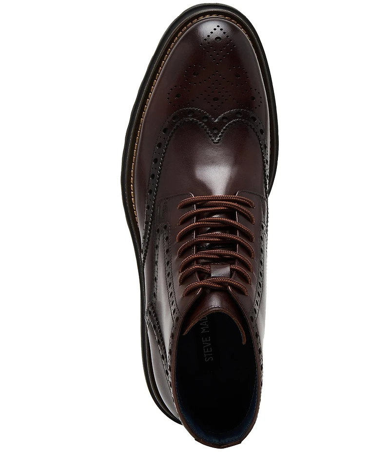 Steve Madden Men's Kierson Wingtip Leather Boots