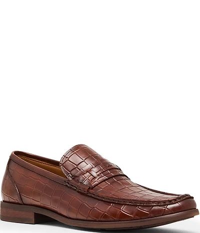Steve Madden Men's Kline Leather Croco Loafers