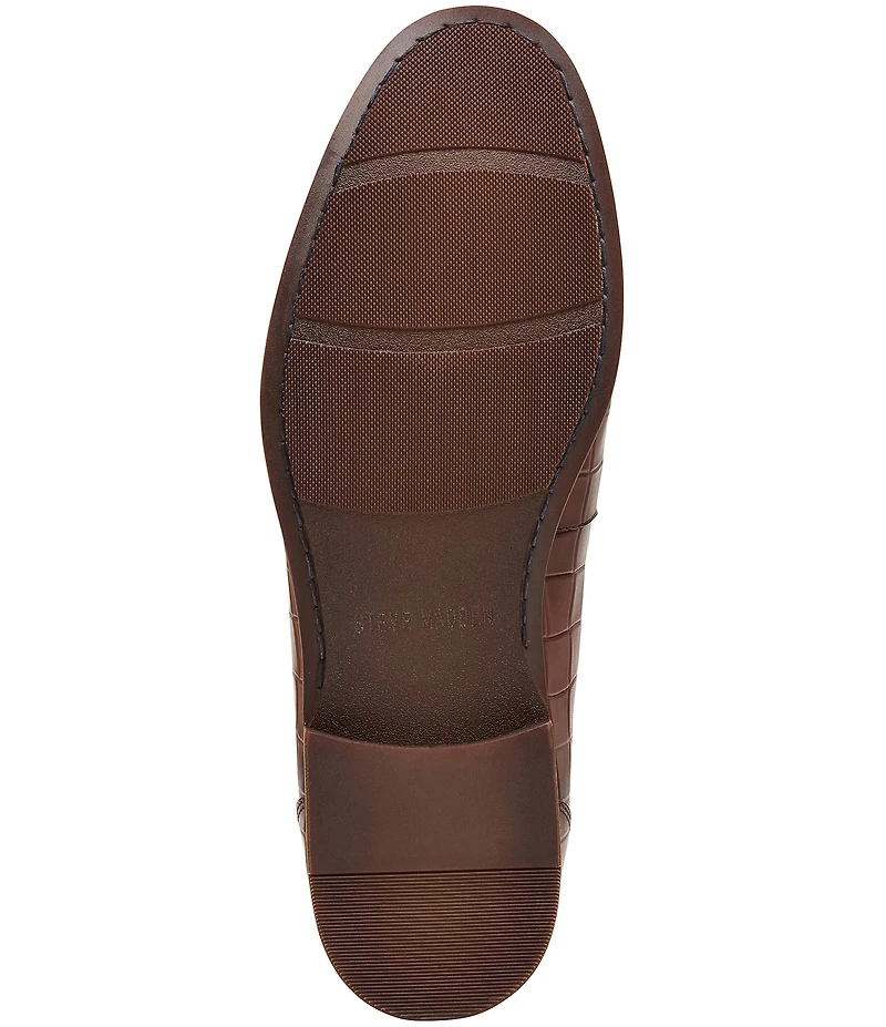 Steve Madden Men's Kline Leather Croco Loafers
