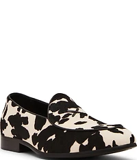 Steve Madden Men's Lanette Cow Print Hair Dress Loafers
