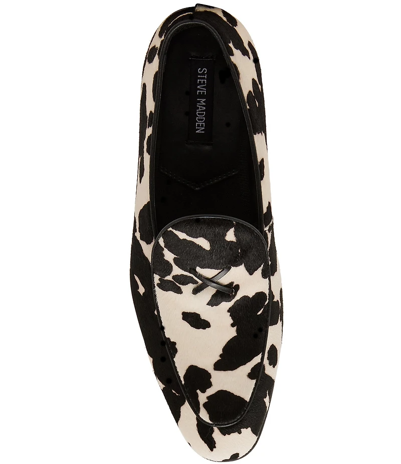 Steve Madden Men's Lanette Cow Print Hair Dress Loafers