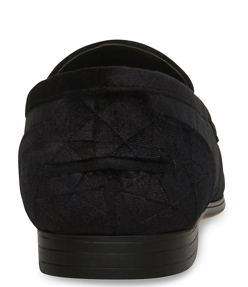 Steve Madden Men's Linc Quilted Velvet Bit Buckle Dress Slip On Loafers