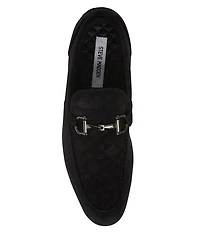 Steve Madden Men's Linc Quilted Velvet Bit Buckle Dress Slip On Loafers