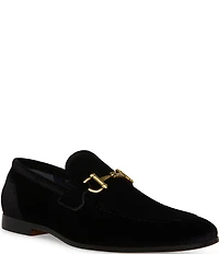 Steve Madden Men's Madly Velvet Bit Buckle Dress Slip On Loafers