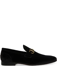 Steve Madden Men's Madly Velvet Bit Buckle Dress Slip On Loafers