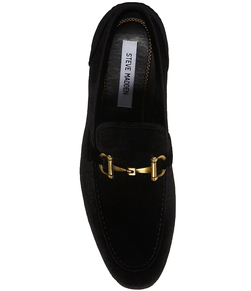 Steve Madden Men's Madly Velvet Bit Buckle Dress Slip On Loafers