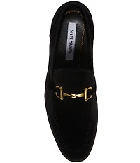Steve Madden Men's Madly Velvet Bit Buckle Dress Slip On Loafers