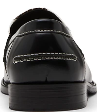 Steve Madden Men's Natan Leather Calf Hair Penny Loafers
