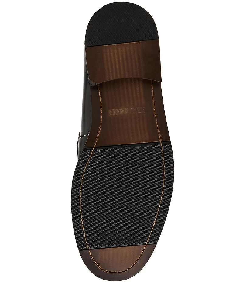 Steve Madden Men's Natan Leather Calf Hair Penny Loafers