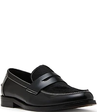 Steve Madden Men's Natan Leather Calf Hair Penny Loafers