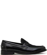Steve Madden Men's Natan Leather Calf Hair Penny Loafers