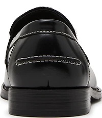 Steve Madden Men's Natan Leather Calf Hair Penny Loafers