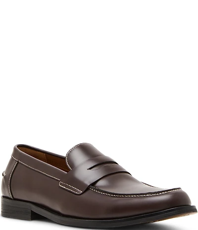 Steve Madden Men's Natan Leather Contrast Stitch Penny Loafers