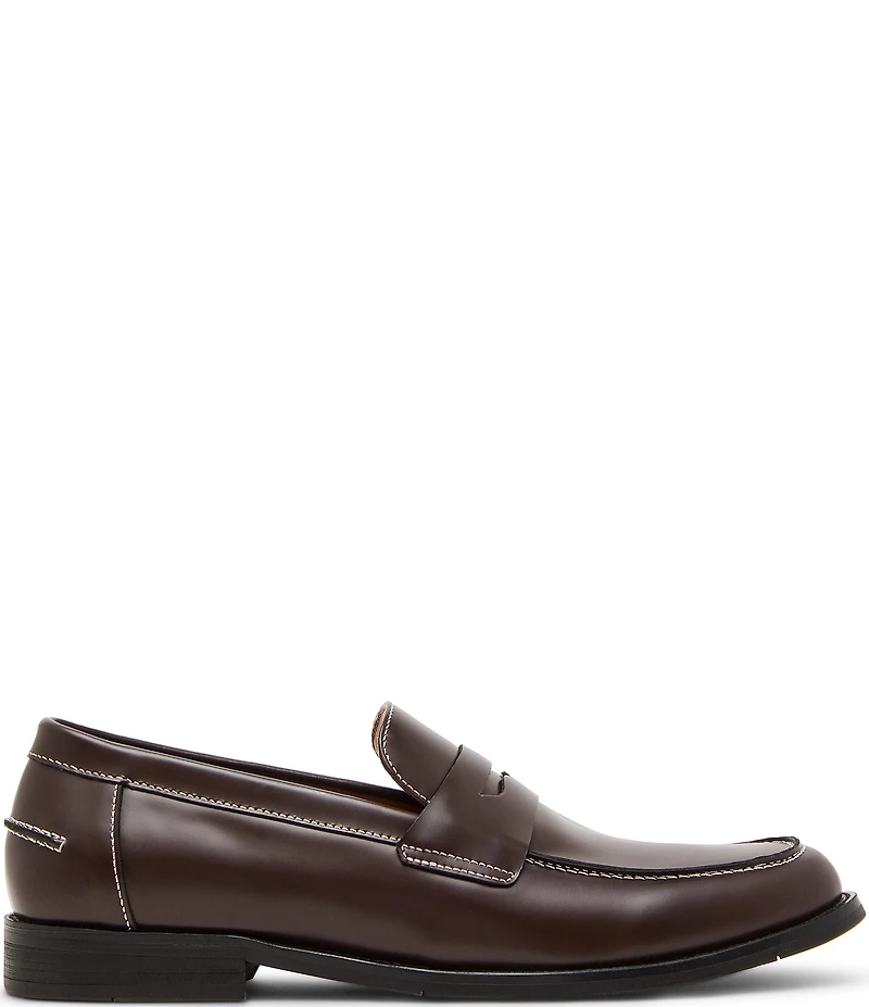 Steve Madden Men's Natan Leather Contrast Stitch Penny Loafers