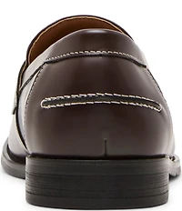 Steve Madden Men's Natan Leather Contrast Stitch Penny Loafers