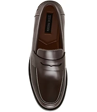 Steve Madden Men's Natan Leather Contrast Stitch Penny Loafers