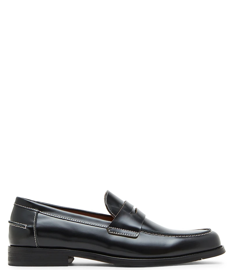 Steve Madden Men's Natan Leather Contrast Stitch Penny Loafers