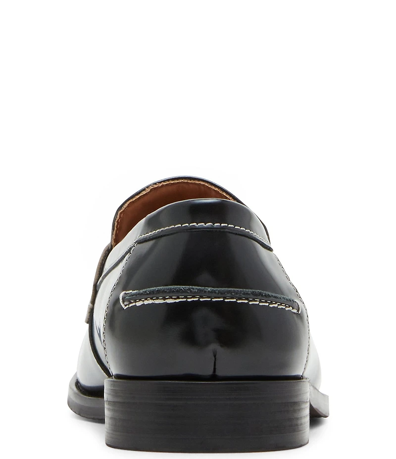Steve Madden Men's Natan Leather Contrast Stitch Penny Loafers