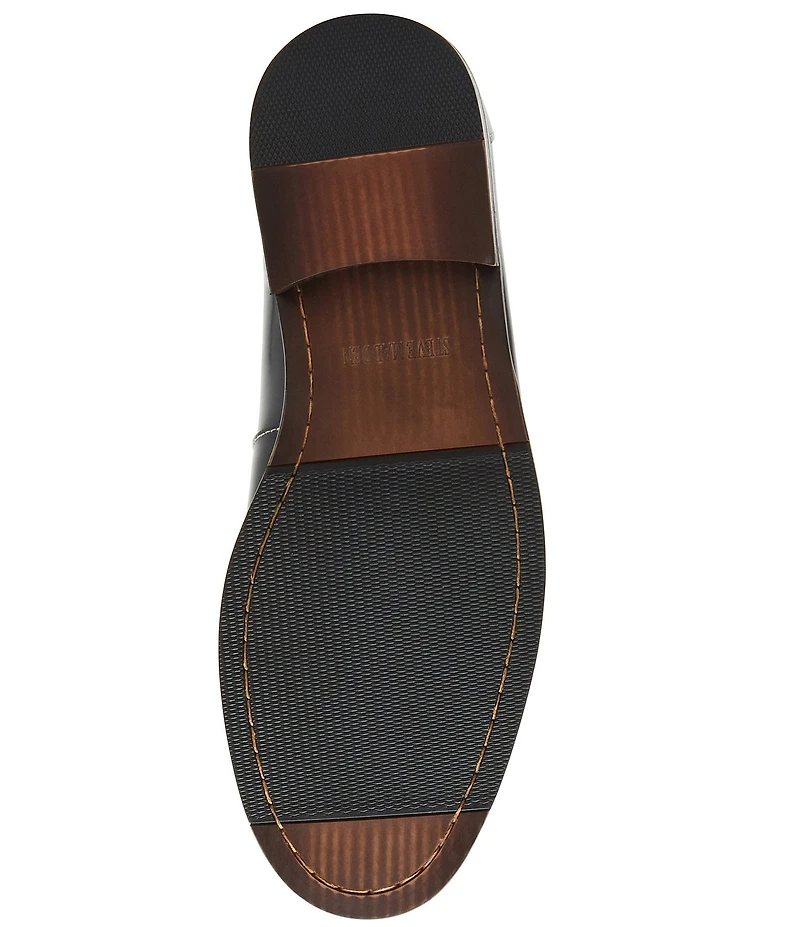 Steve Madden Men's Natan Leather Contrast Stitch Penny Loafers