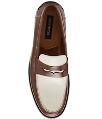 Steve Madden Men's Natan Leather Contrast Stitch Penny Loafers