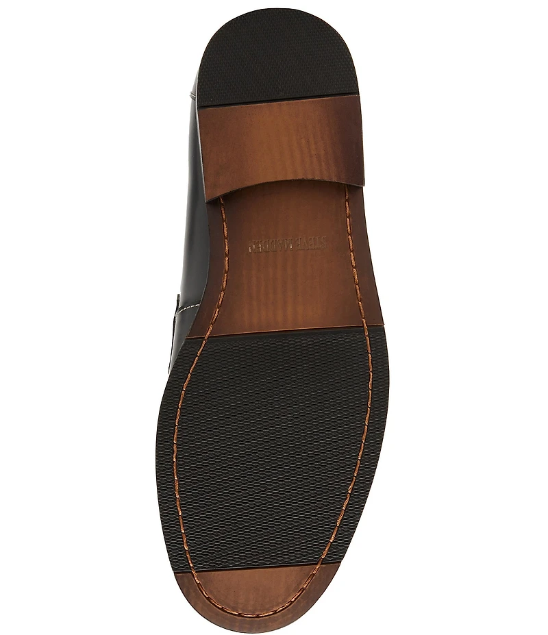 Steve Madden Men's Natan Leather Contrast Stitch Penny Loafers