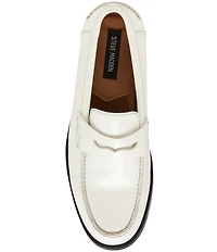 Steve Madden Men's Natan Leather Contrast Stitch Penny Loafers