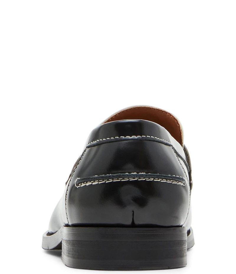 Steve Madden Men's Natan Leather Contrast Stitch Penny Loafers
