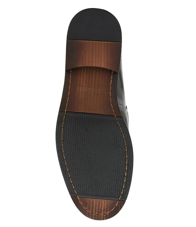 Steve Madden Men's Natan Leather Contrast Stitch Penny Loafers