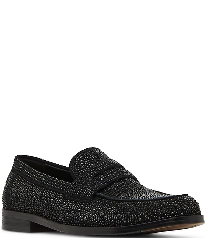 Steve Madden Men's Natan-R Rhinestone Embellished Slip On Loafers