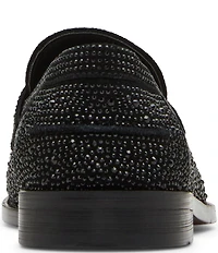 Steve Madden Men's Natan-R Rhinestone Embellished Slip On Loafers