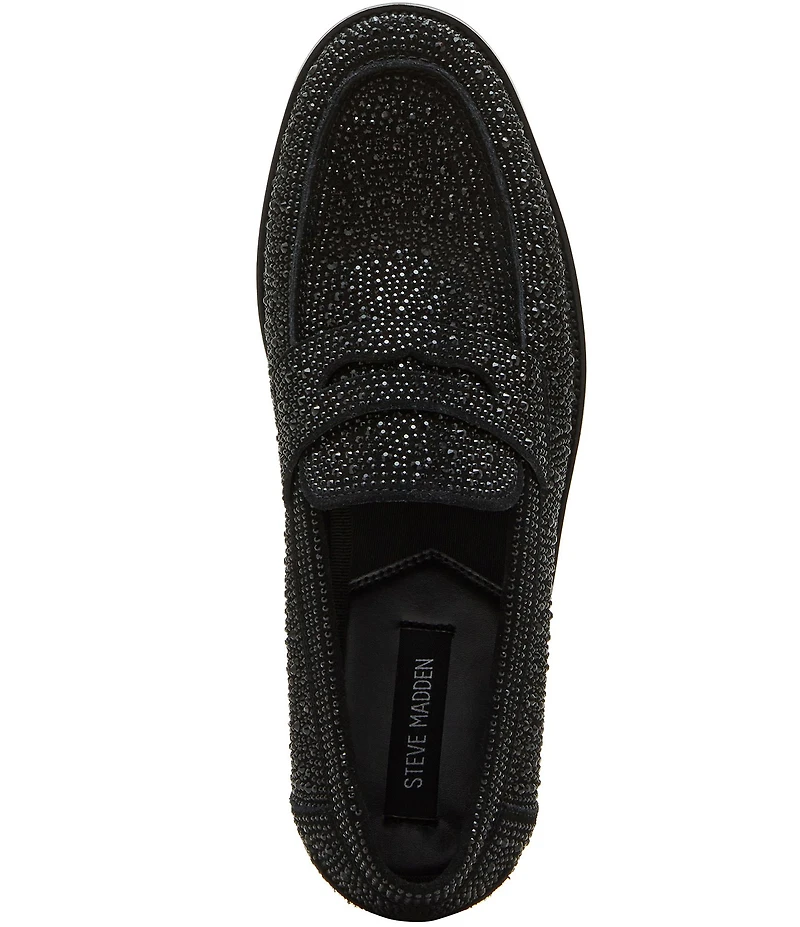 Steve Madden Men's Natan-R Rhinestone Embellished Slip On Loafers