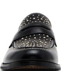 Steve Madden Men's Natan Stud Detailed Leather Penny Loafers