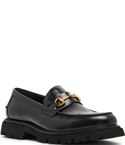 Steve Madden Men's Naxos Leather Bit Buckle Lug Loafers