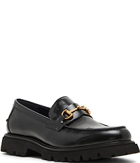 Steve Madden Men's Naxos Leather Bit Buckle Lug Loafers