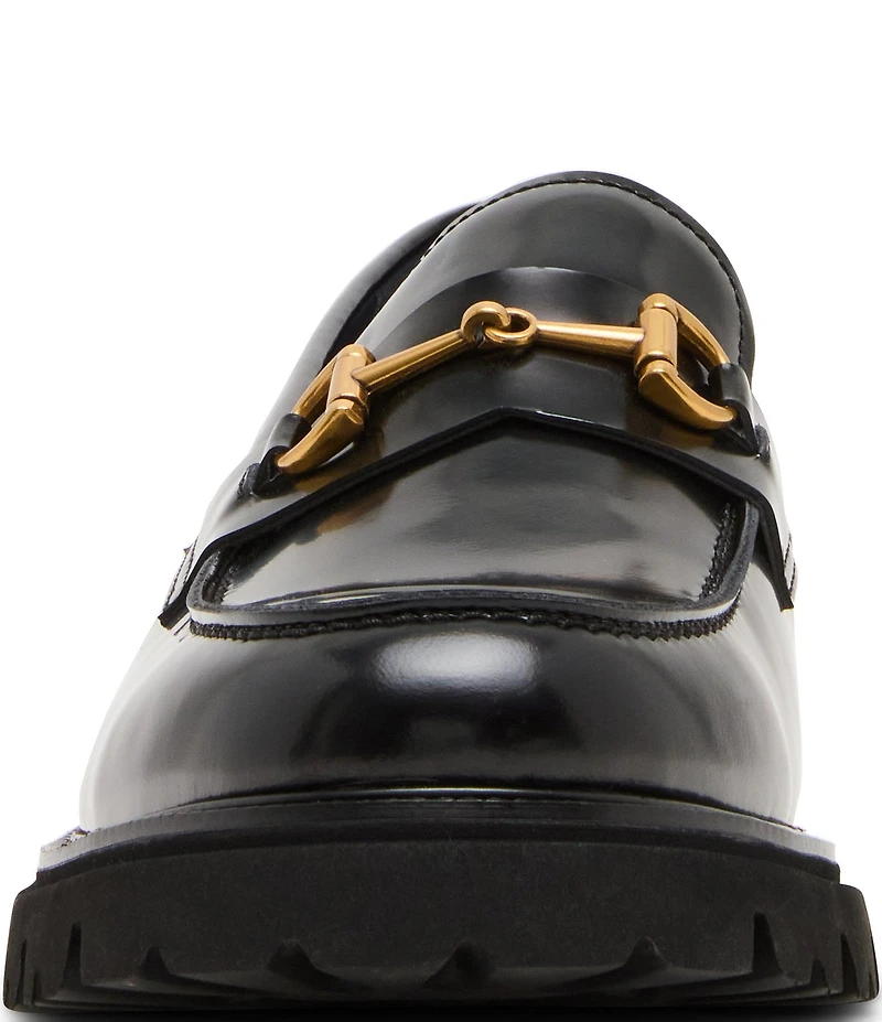 Steve Madden Men's Naxos Leather Bit Buckle Lug Loafers