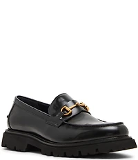 Steve Madden Men's Naxos Leather Bit Buckle Lug Loafers
