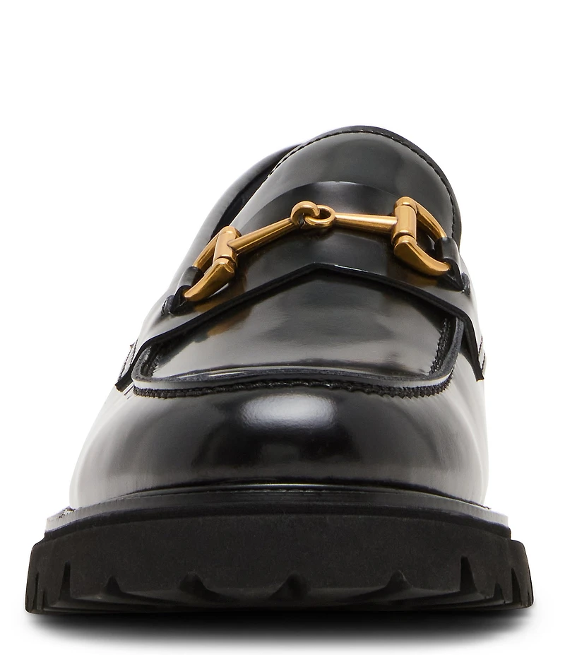 Steve Madden Men's Naxos Leather Bit Buckle Lug Loafers