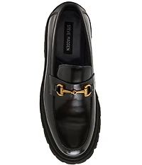 Steve Madden Men's Naxos Leather Bit Buckle Lug Loafers