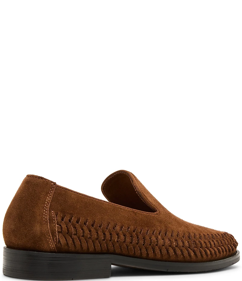 Steve Madden Men's Newbury Suede Woven Side Detail Slip On Loafers