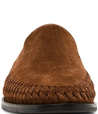 Steve Madden Men's Newbury Suede Woven Side Detail Slip On Loafers